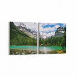 Olla 13673K2Y Doğa / Manzara Görseli Kare 2'li Yatay Kanvas Tablo (Ölçü: 85X40)