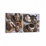 Olla 15258K2Y Gıda Görseli Kare 2'li Yatay Kanvas Tablo (Ölçü: 65X30)