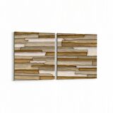 Olla 12043K2Y Ahşap Desen Görseli Kare 2'li Yatay Kanvas Tablo (Ölçü: 85X40)