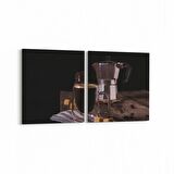 Olla 15068K2Y Gıda Görseli Kare 2'li Yatay Kanvas Tablo (Ölçü: 105X50)