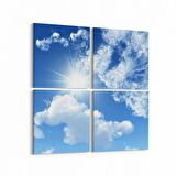 Olla 15424K4 Gökyüzü Bulut Görseli Kare 4'lü Kanvas Tablo (Ölçü: 65X65)