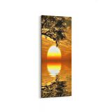 Olla 15968DI Günbatımı Görseli Dikey İnce Kanvas Tablo (Ölçü: 40X120)
