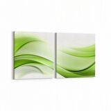 Olla 10156K2Y Abstract Görsel Kare 2'li Yatay Kanvas Tablo (Ölçü: 145X70)