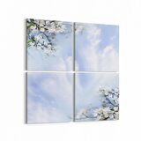 Olla 11659K4 Orkide Çiçek Görseli Kare 4'lü Kanvas Tablo (Ölçü: 65X65)