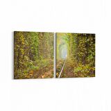 Olla 13405K2Y Doğa / Manzara Görseli Kare 2'li Yatay Kanvas Tablo (Ölçü: 65X30)