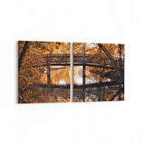 Olla 13586K2Y Doğa / Manzara Görseli Kare 2'li Yatay Kanvas Tablo (Ölçü: 105X50)