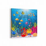 Olla 12187K Akvaryum / Balık Görseli Kare Kanvas Tablo (Ölçü: 25X25)