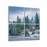 Olla 14453K4 Doğa / Manzara Görseli Kare 4'lü Kanvas Tablo (Ölçü: 65X65)