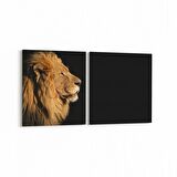 Olla 12559K2Y Hayvanlar Alemi Görseli Kare 2'li Yatay Kanvas Tablo (Ölçü: 145X70)