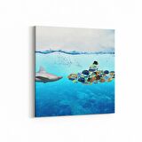 Olla 12948K Deniz / Okyanus Görseli Kare Kanvas Tablo (Ölçü: 100X100)