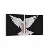 Olla 12607K2Y Hayvanlar Alemi Görseli Kare 2'li Yatay Kanvas Tablo (Ölçü: 145X70)