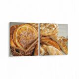 Olla 15042K2Y Gıda Görseli Kare 2'li Yatay Kanvas Tablo (Ölçü: 105X50)