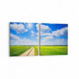 Olla 14513K2Y Doğa / Manzara Görseli Kare 2'li Yatay Kanvas Tablo (Ölçü: 125X60)