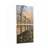 Olla 14580K2D Doğa / Manzara Görseli Kare 2'li Dikey Kanvas Tablo (Ölçü: 30X65)