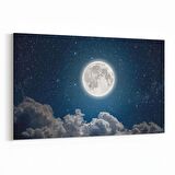 Olla 14774Y Gece Gökyüzü Görseli Yatay Kanvas Tablo (Ölçü: 90X60)