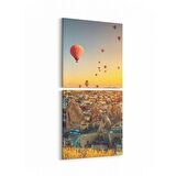 Olla 14065K2D Doğa / Manzara Görseli Kare 2'li Dikey Kanvas Tablo (Ölçü: 30X65)