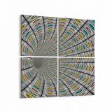 Olla 10229K4 Abstract Girdap Görsel Kare 4'lü Kanvas Tablo (Ölçü: 65X65)