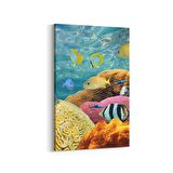 Olla 12208D Akvaryum / Balık Görseli Dikey Kanvas Tablo (Ölçü: 60X90)