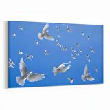 Olla 15862Y Gökyüzü Kuşlar Görseli Yatay Kanvas Tablo (Ölçü: 90X60)