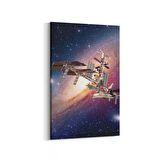 Olla 17661D Uzay Görseli Dikey Kanvas Tablo (Ölçü: 70X105)
