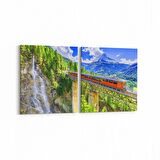 Olla 14437K2Y Doğa / Manzara Görseli Kare 2'li Yatay Kanvas Tablo (Ölçü: 125X60)