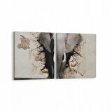 Olla 12679K2Y Hayvanlar Alemi Görseli Kare 2'li Yatay Kanvas Tablo (Ölçü: 125X60)