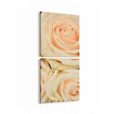 Olla 11619K2D Çiçek Görseli Kare 2'li Dikey Kanvas Tablo (Ölçü: 30X65)