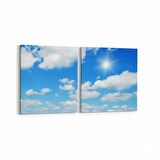 Olla 15575K2Y Gökyüzü Bulut Görseli Kare 2'li Yatay Kanvas Tablo (Ölçü: 125X60)