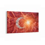 Olla 17559Y Türk Bayrağı Görseli Yatay Kanvas Tablo (Ölçü: 150X100)