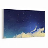 Olla 14875Y Gece Gökyüzü Görseli Yatay Kanvas Tablo (Ölçü: 45X30)