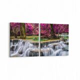 Olla 14118K2Y Doğa / Manzara Görseli Kare 2'li Yatay Kanvas Tablo (Ölçü: 125X60)