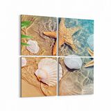 Olla 16363K4 Kumsal / Sahil Görseli Kare 4'lü Kanvas Tablo (Ölçü: 65X65)