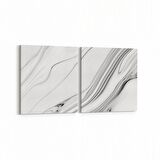 Olla 16686K2Y Mermer Desen Görsel Kare 2'li Yatay Kanvas Tablo (Ölçü: 145X70)