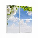 Olla 11066K4 Ağaç Görseli Kare 4'lü Kanvas Tablo (Ölçü: 65X65)