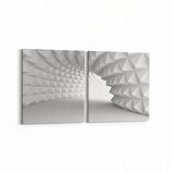 Olla 10439K2Y Abstract Tünel Görsel Kare 2'li Yatay Kanvas Tablo (Ölçü: 65X30)