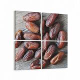 Olla 15008K4 Gıda Görseli Kare 4'lü Kanvas Tablo (Ölçü: 145X145)