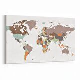 Olla 16228Y Harita Görseli Yatay Kanvas Tablo (Ölçü: 70X50)