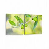 Olla 15115K2Y Gıda Görseli Kare 2'li Yatay Kanvas Tablo (Ölçü: 85X40)
