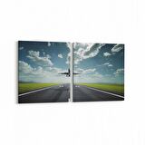 Olla 13788K2Y Doğa / Manzara Görseli Kare 2'li Yatay Kanvas Tablo (Ölçü: 85X40)