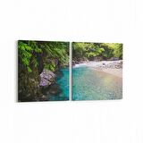 Olla 14436K2Y Doğa / Manzara Görseli Kare 2'li Yatay Kanvas Tablo (Ölçü: 125X60)