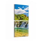 Olla 13998K2D Doğa / Manzara Görseli Kare 2'li Dikey Kanvas Tablo (Ölçü: 30X65)