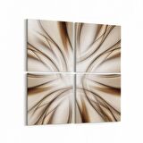 Olla 10162K4 Abstract Görsel Kare 4'lü Kanvas Tablo (Ölçü: 65X65)