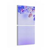 Olla 11688K2D Orkide Çiçek Görseli Kare 2'li Dikey Kanvas Tablo (Ölçü: 30X65)