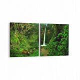Olla 13523K2Y Doğa / Manzara Görseli Kare 2'li Yatay Kanvas Tablo (Ölçü: 85X40)