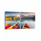 Olla 13505K2Y Doğa / Manzara Görseli Kare 2'li Yatay Kanvas Tablo (Ölçü: 125X60)