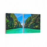 Olla 13906K2Y Doğa / Manzara Görseli Kare 2'li Yatay Kanvas Tablo (Ölçü: 125X60)