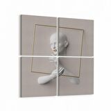 Olla 10005K4 3 Boyut Görsel Kare 4'lü Kanvas Tablo (Ölçü: 125X125)