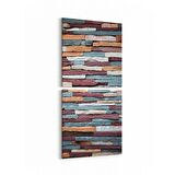 Olla 17525K2D Taş / Tuğla Görseli Kare 2'li Dikey Kanvas Tablo (Ölçü: 30X65)