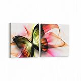 Olla 12669K2Y Hayvanlar Alemi Görseli Kare 2'li Yatay Kanvas Tablo (Ölçü: 125X60)