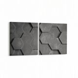 Olla 10022K2Y Abstract 3 Boyut Görsel Kare 2'li Yatay Kanvas Tablo (Ölçü: 85X40)